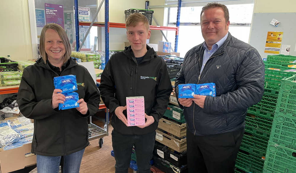 Newcastle food bank donation made by NWR hygiene