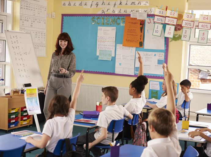 Inside primary school classroom