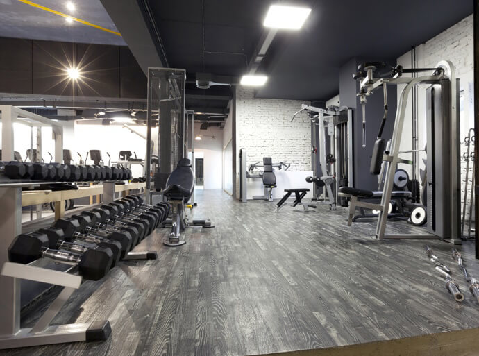 Inside modern gym facility