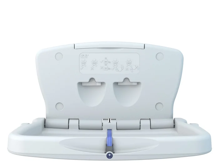 An NWR white baby changing unit cut-out image.