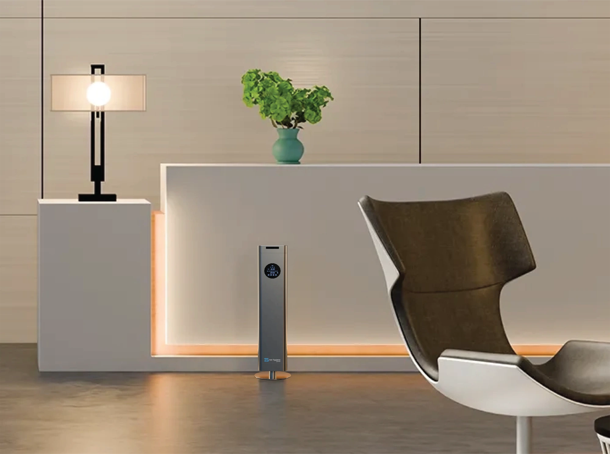 Silver ScentVision SV3000 in a modern, sleek open reception area.