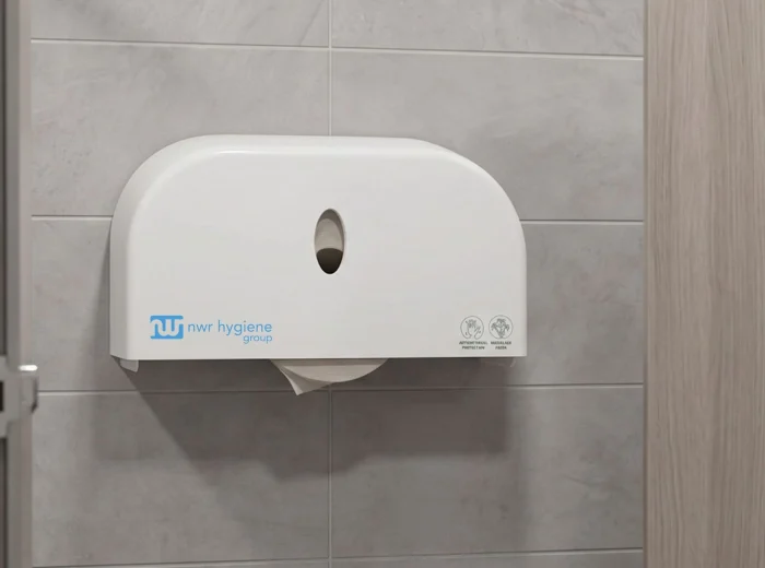 White XL toilet paper dispenser.