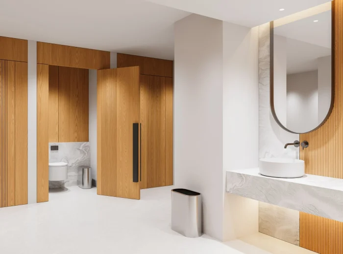 Modern public bathroom.